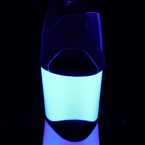 White Platform Mules with UV Reactive Glow - Picture 3 of 6